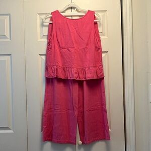 Pink Linen Matching Pant Set